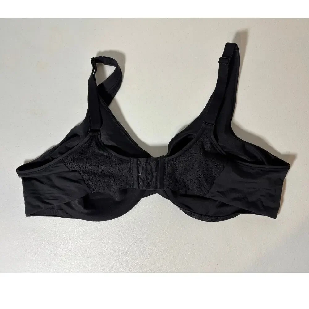 Playtex 42B Secrets Ultra Soft No Poke Dreamwire Underwire Bra Black Lace 4833